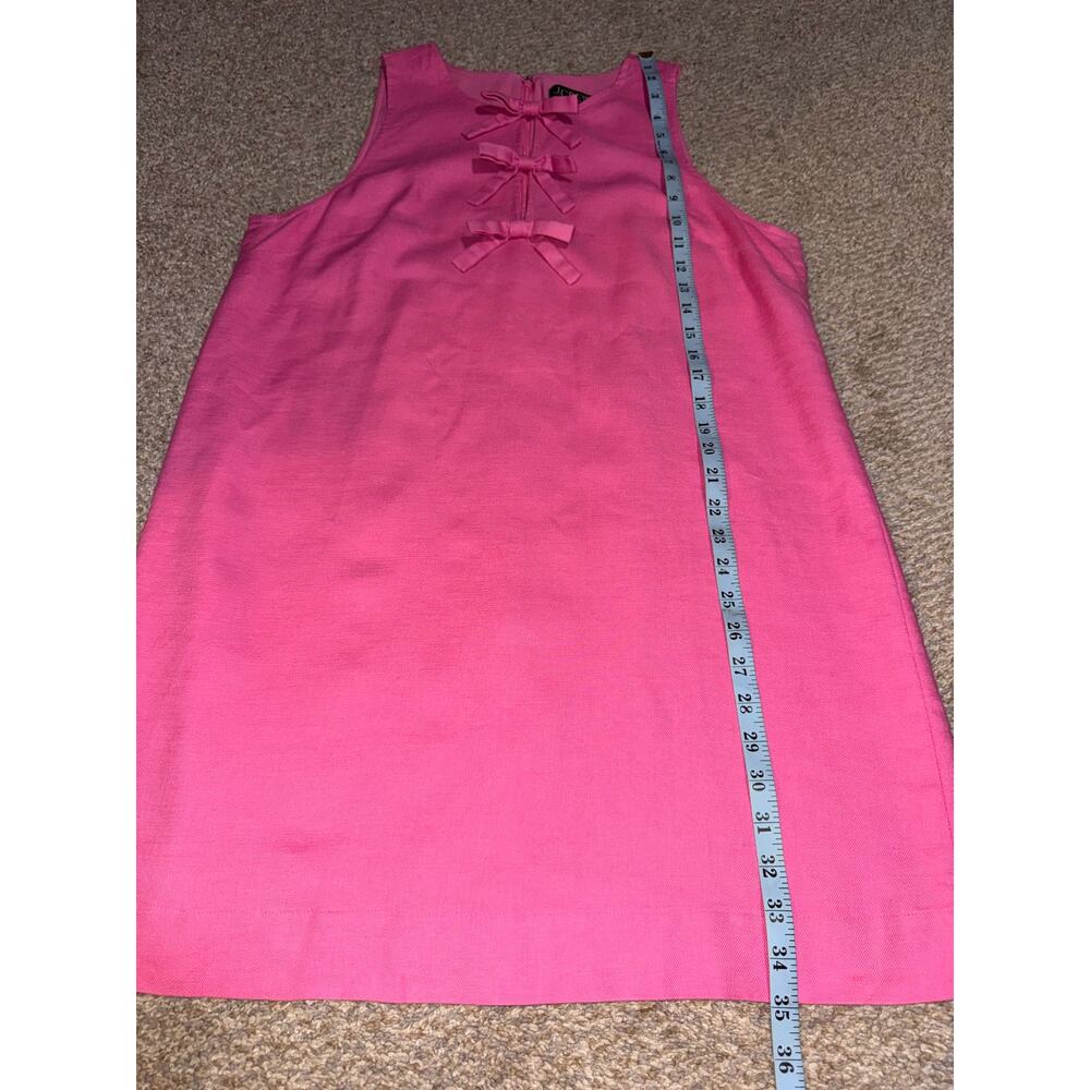 J.Crew Re-Imagined Pink Linen Blend Bow Front Shift Dress Woman’s Size Large - Picture 11 of 16
